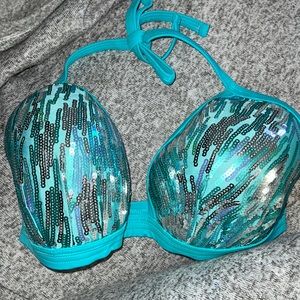 VENUS Teal Sequin Push-Up Bikini Top